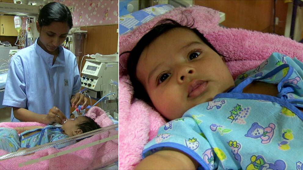 SVT besöker en avdelning för smittade spädbarn i Delhi.