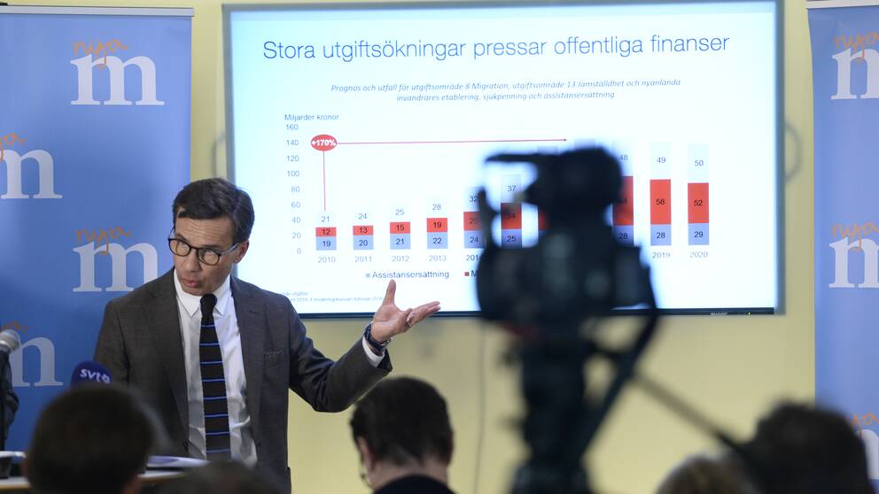 STOCKHOLM 20 160 414 Moderaternas ekonomisk-politiske talesperson Ulf Kristersson håller pressträff om delar av sin skuggbudget i Moderaternas partikansli i Stockholm. Foto: Pontus Lundahl / TT kod 10050