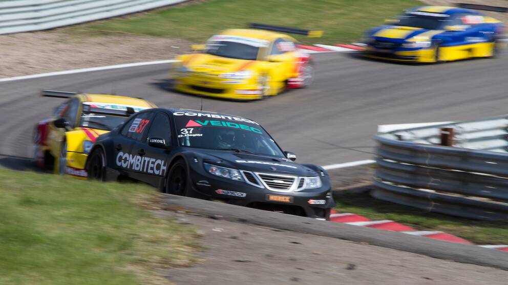 2013-05-04 Första deltävlingen i STCC, Daniel Haglöf, Saab 9-3, heat 2.
