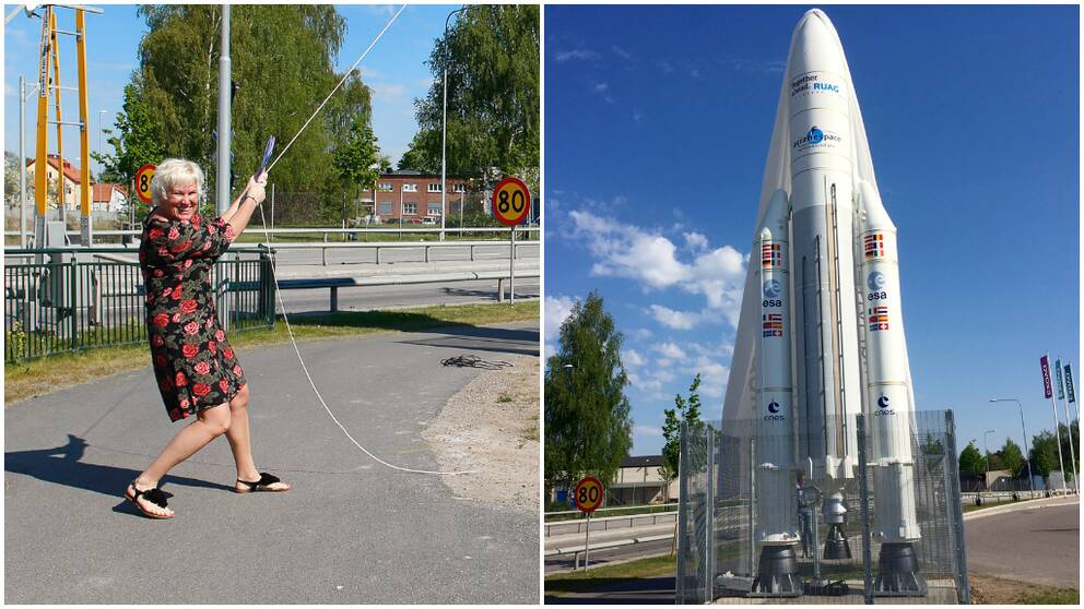 Kristina Edlund (S) och Rymdraket Ariane 5 i Linköping