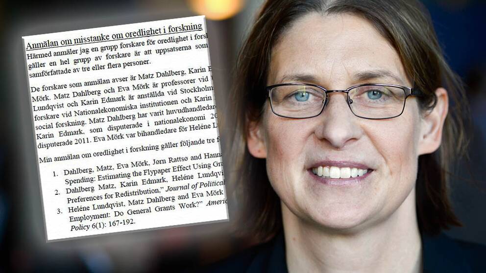 Eva Mörk, professor i nationalekonomi vid Uppsala universitet, anklagas för forskningsfusk.