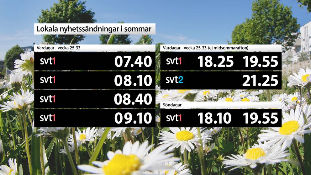 SVT Nyheter Jämtland: Nya sändningstider i sommar | SVT ...