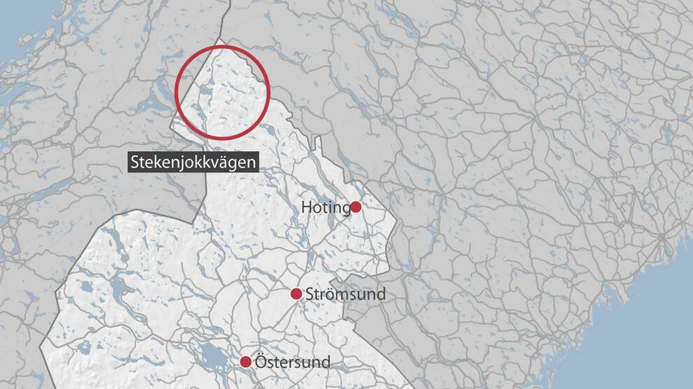 Stekenjokkvägen på karta