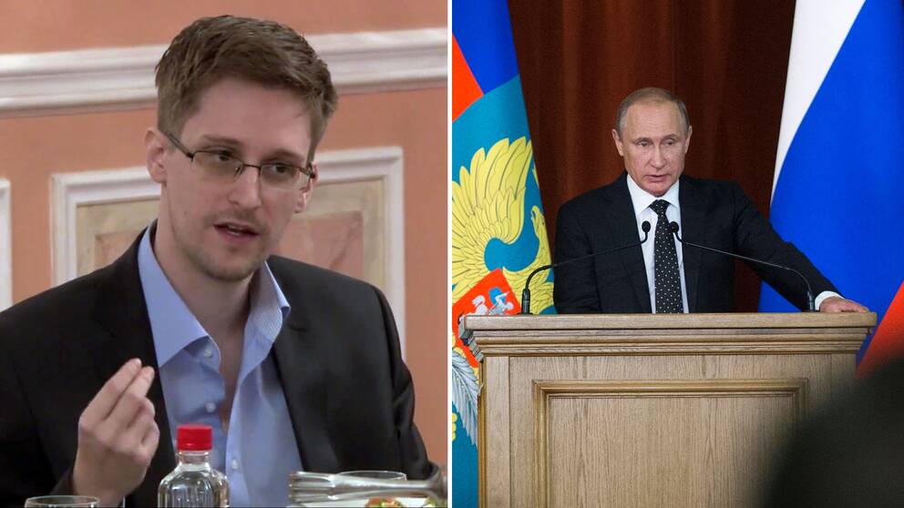 Edvard Snowden och Vladimir Putin.