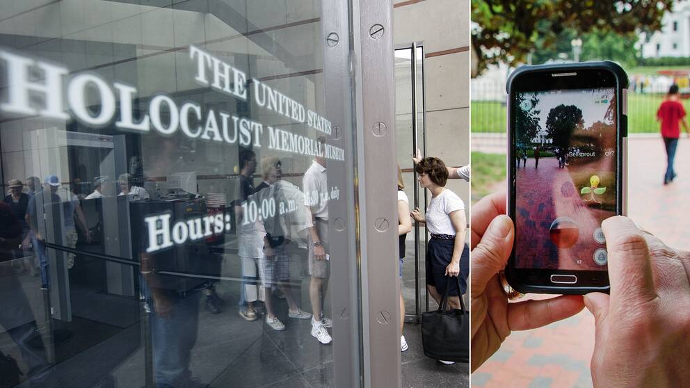 USA:s museum till minne av förintelsen i Washington DC upplever ett problem med att folk kommer dit för att leta rätt på figurer i sina mobiler istället för att ta del av det som museet har att erbjuda.