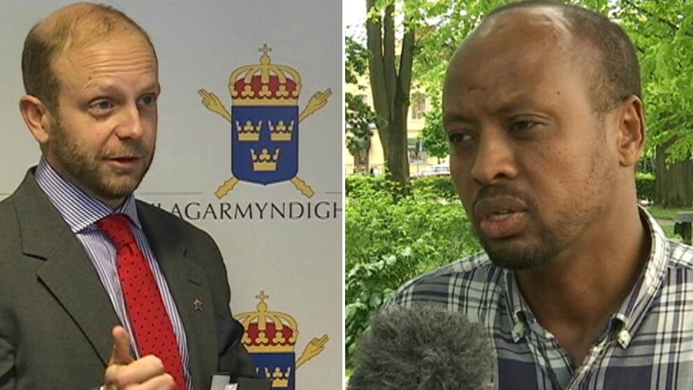 Åklagaren Henrik Olin och politikern Abshir Osman (M).