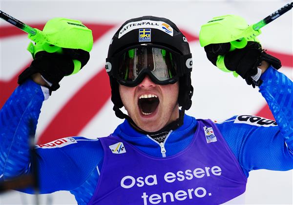 Jens Byggmark tog senaste svenska VM-medaljen i slalom herrar. Byggmark tog VM-silver 2011. Fransmannen Jean-Baptiste Grange tog titeln. Foto: Bildbyrån