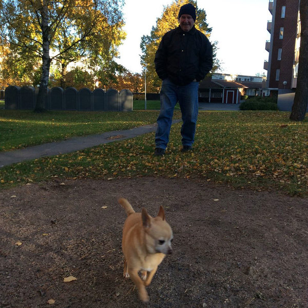 Abdul Masie har flytt från Syrien till Sverige men har bott bredvid skolan Kronan i 28 år.
Han är ute och går med hunden Baby och med tårar i ögonen berättar han om hur han tänker på de drabbade familjerna. Han säger att han känner sig rädd och orolig för sin egen familj.
