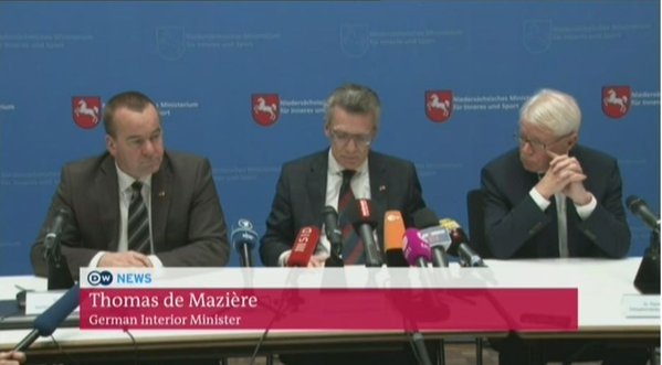 LIVE NOW: Interior Minister De Maiziere now adressing press 


