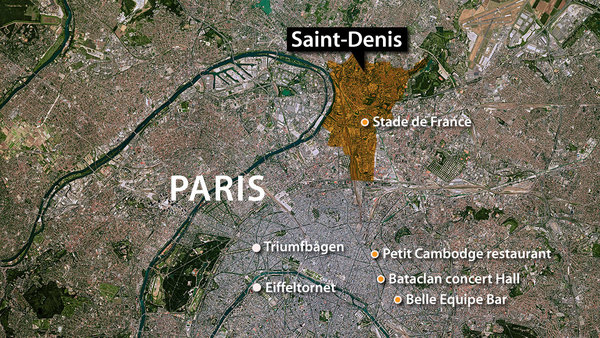 Polisinsatsen pågår sedan klockan 4:20 mot en lägenhet i Saint-Denis, norr om Paris.