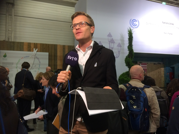 Reporter Calle Elfström just nu i Rapport SVT1.
