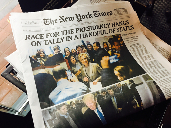 Morgonens New York Times.