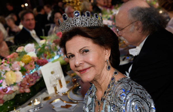 Drottning Silvia på Nobelfesten.