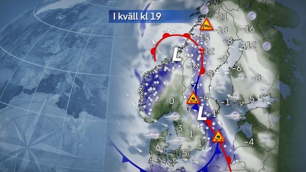 Såhär ser prognos för väderläget i kväll ut, enligt SVT:s meteorolog Nitzan Cohen.