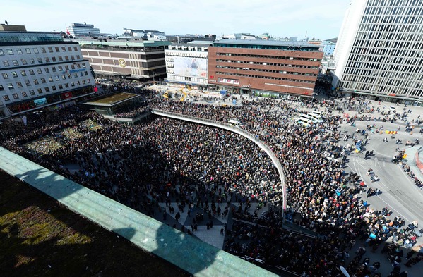 Sergels torg just nu. Foto: TT/Jonathan Nackstrand