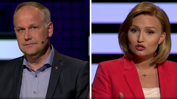 Er modell får vårdpengarna att rinna iväg, sade Sjöstedt (V) till Ebba Busch Thor.