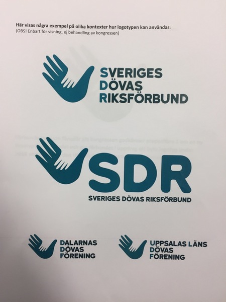 Loggan i närbild. Det är den som kongressen avslog. Den gamla loggan blir kvar.