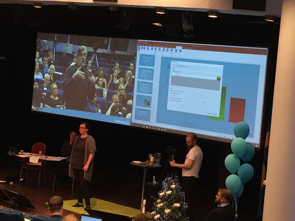 Fortsatt diskussion, här Stig Kjellberg från Dalarna DF som talar. Han Ifrågasätter röstningen. Nu omvotering. Tidigare blev det 28-20.