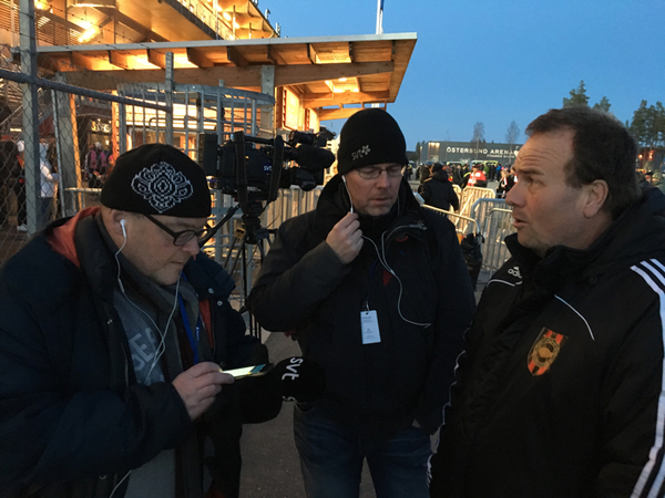 Bengt o Fredrik förbereder livesändning i SVT Jämtland kl 1830