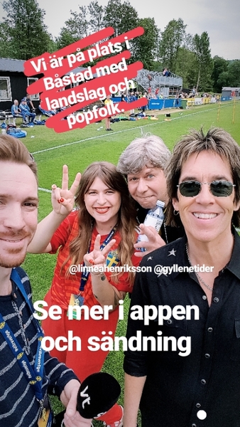 Jag hittade nyss några bekanta ansikten i Båstad. Med låten "Bäst när det gäller" ska Gyllene tider och Linnea Henriksson peppa VM-laget till framgång. Hur tror ni det går i VM?