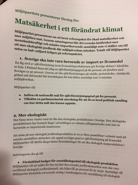 Vi väntar fortfarande på Lövin men här är MP:s förslag i korthet.