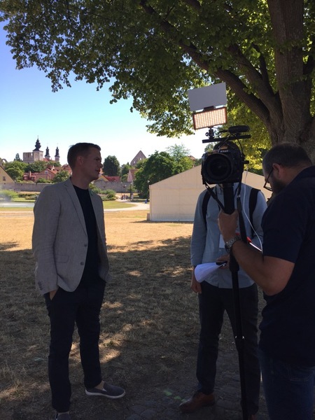 Gustav Fridolin i Almedalen.