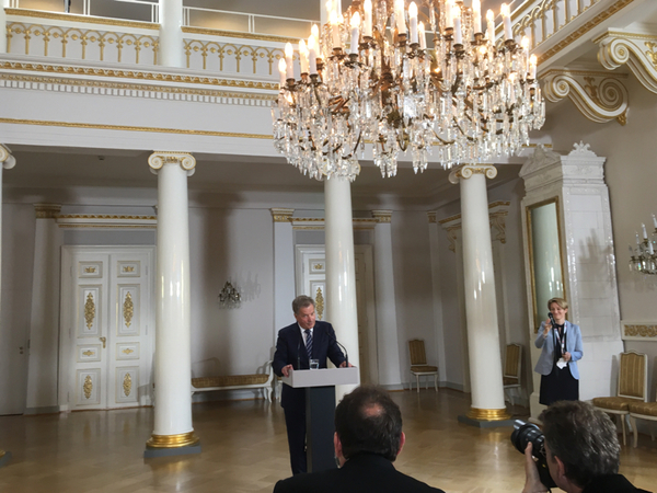 Här har ni mannen som stått värd för mötet, Finlands president Sauli Niinistö.