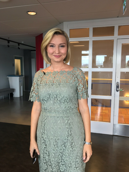 Kristdemokraternas Ebba Busch Thor springer strax in i studion.