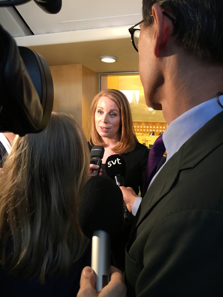- Det här är inte Alliansens bästa dag, säger Lööf.
- Åkesson var tydlig med att det hör var hans drömregering och då känns det bra för en centerpartist att ha röstat nej.