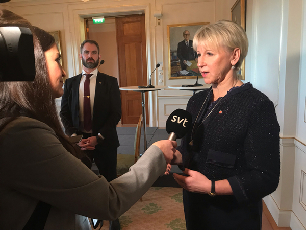 Wallström kvar som utrikesminister alltså, här i intervju med SVT:s Karis Elliot.