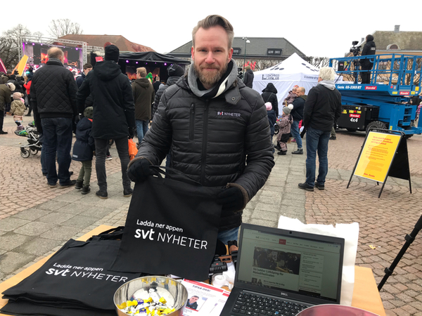 Den som laddar ner appen får en tjusig tygkasse.